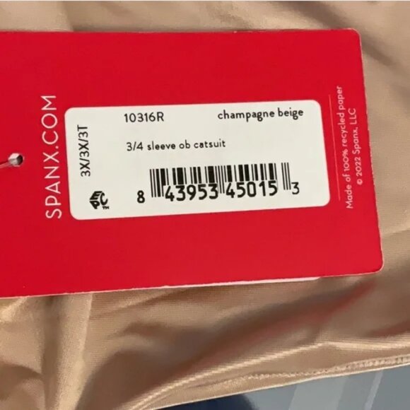 Spanx Suit Your Fancy Open-Bust 3/4 Sleeve Catsuit - Picture 4 of 4